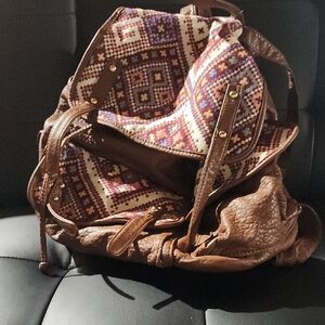 Brown Patterned Women's Bag